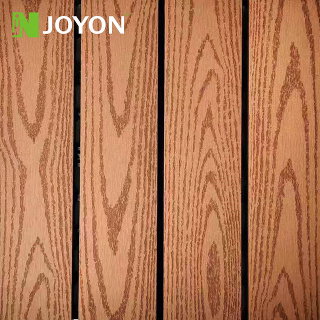 Redwood Straight Slats Embossing WPC Interlocking Deck Tile