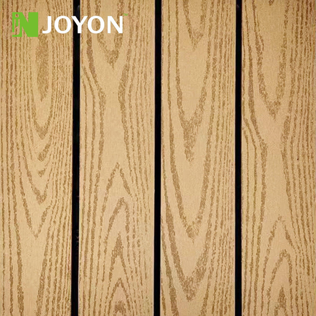 Teak Straight Slats Embossing WPC Interlocking Deck Tile
