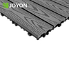 Gray Wood Grain Straight Slats Embossing WPC Interlocking Deck Tile