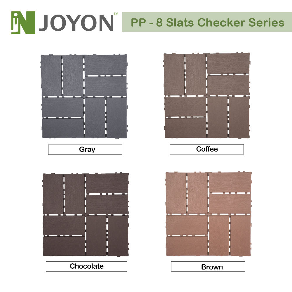 Red Checker PP Plastic Interlocking Deck Tile