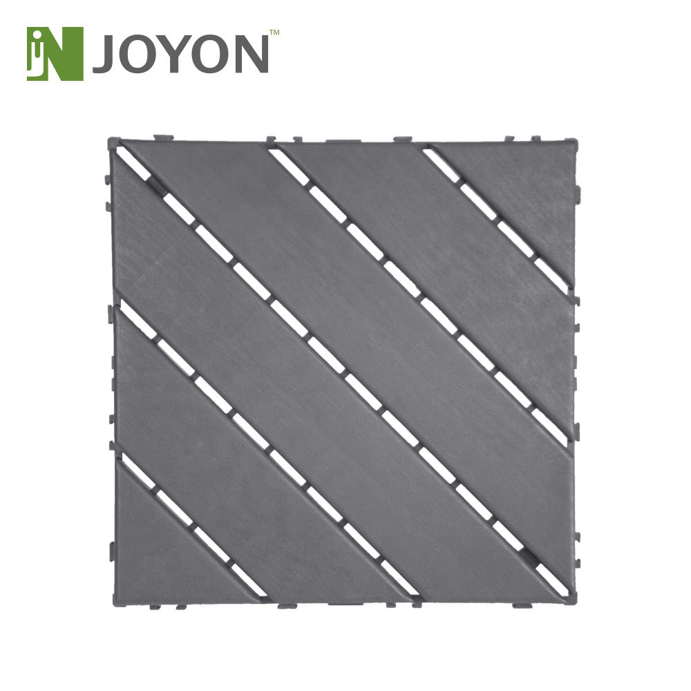 Gray Diagonal PP Plastic Interlocking Deck Tile