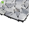 Gray and White Color-blocking Pure Natural Real Stone Sliced Marble Interlocking Deck Tile