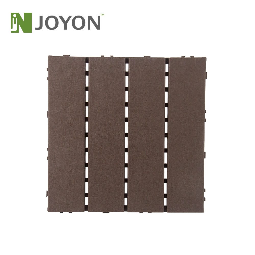 Brown Straight PP Plastic Interlocking Deck Tile