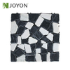 Black and White Color-blocking Pure Natural Real Stone Sliced Marble Interlocking Deck Tile