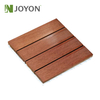 Natural Merbau Solid Wood Hardwood 4-Slat Striped Groove Interlocking Deck Tile