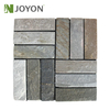 12 Slat Natural Colorful Real Stone Slate Interlocking Deck Tile