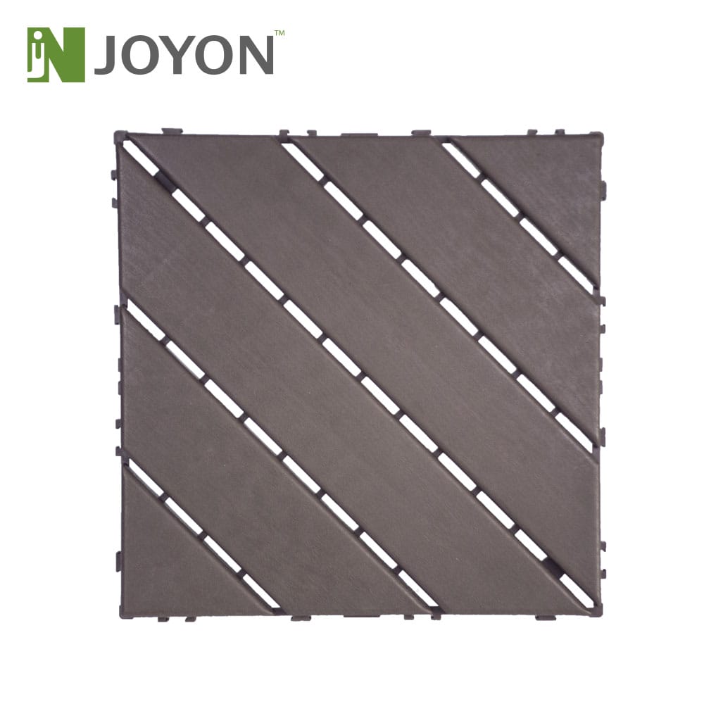 Chocolate Diagonal PP Plastic Interlocking Deck Tile