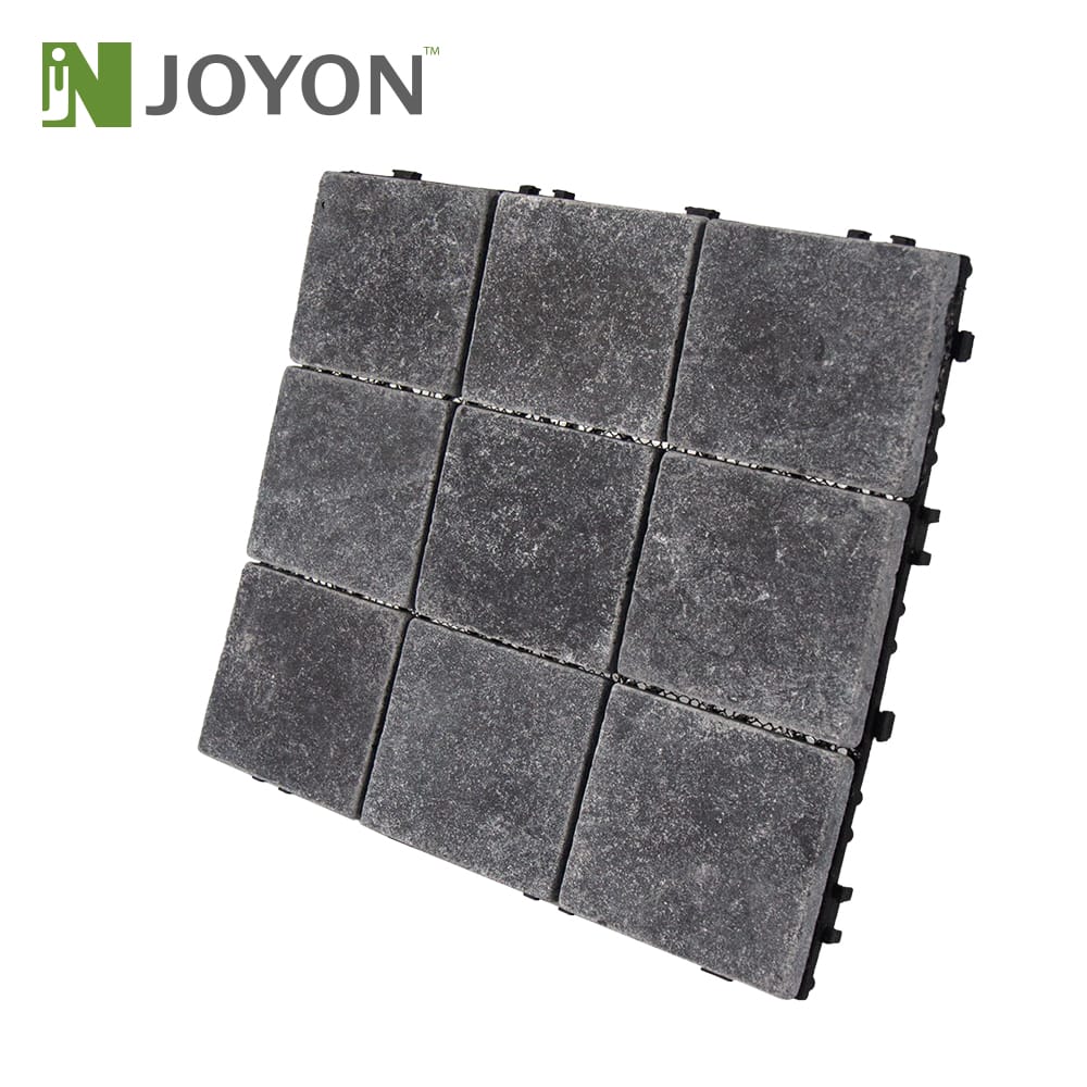 9 Salt Dark Gray Natural Real Stone Slate Interlocking Deck Tile