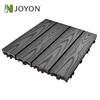Gray Wood Grain Straight Slats Embossing WPC Interlocking Deck Tile