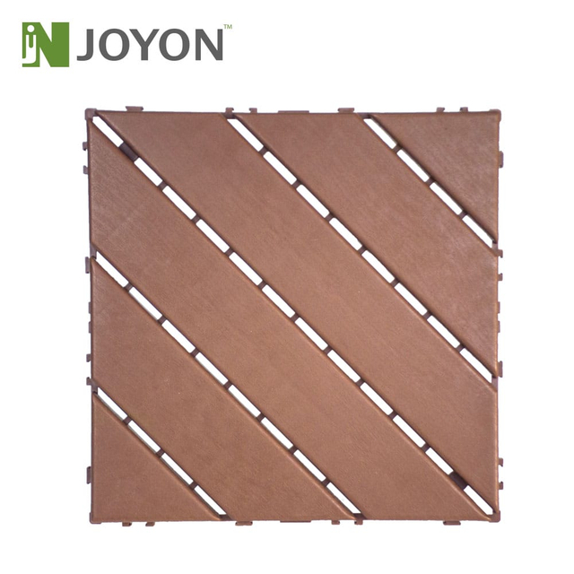 Brown Diagonal PP Plastic Interlocking Deck Tile
