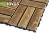 Natural Solid Wood Camphor Pine Checker Slat Interlocking Deck Tile, Long 12-Slat