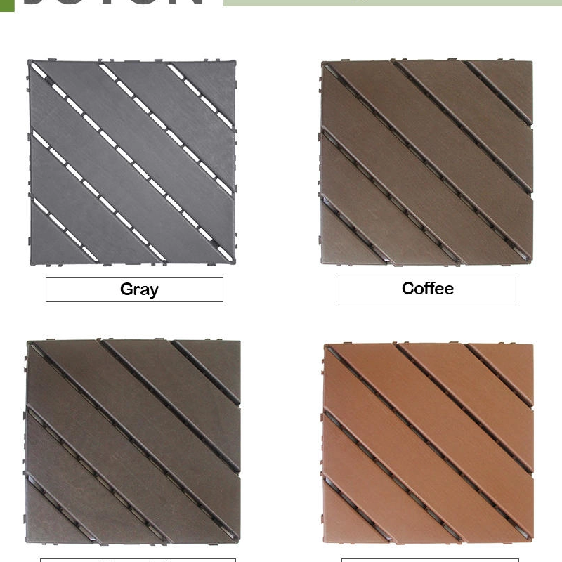 Brown Diagonal PP Plastic Interlocking Deck Tile