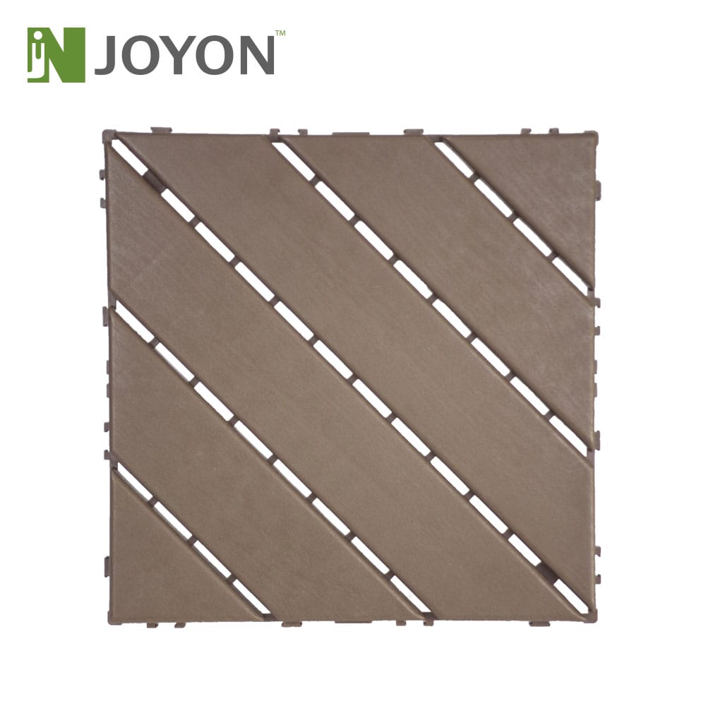 Coffee Diagonal PP Plastic Interlocking Deck Tile