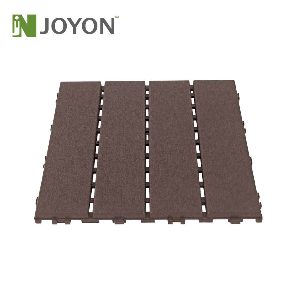 Brown Straight PP Plastic Interlocking Deck Tile