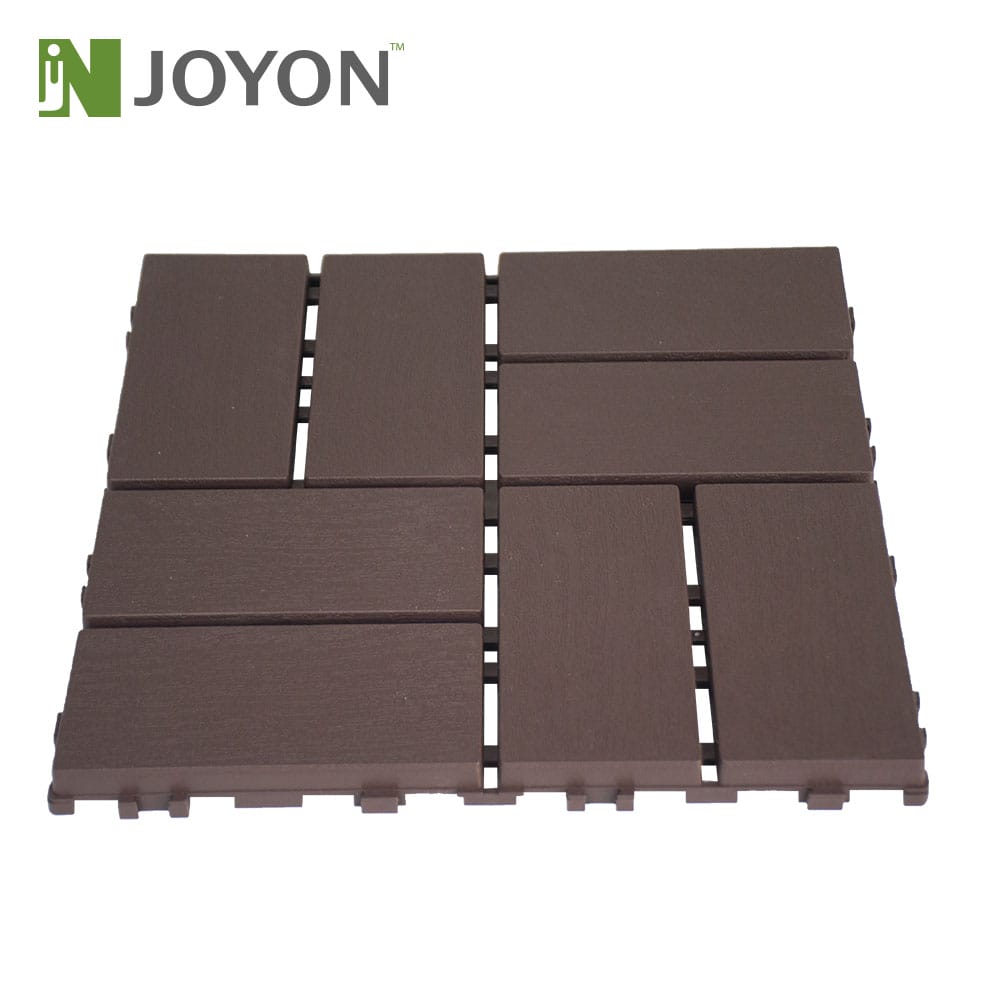 Chocolate Checker PP Plastic Interlocking Deck Tile